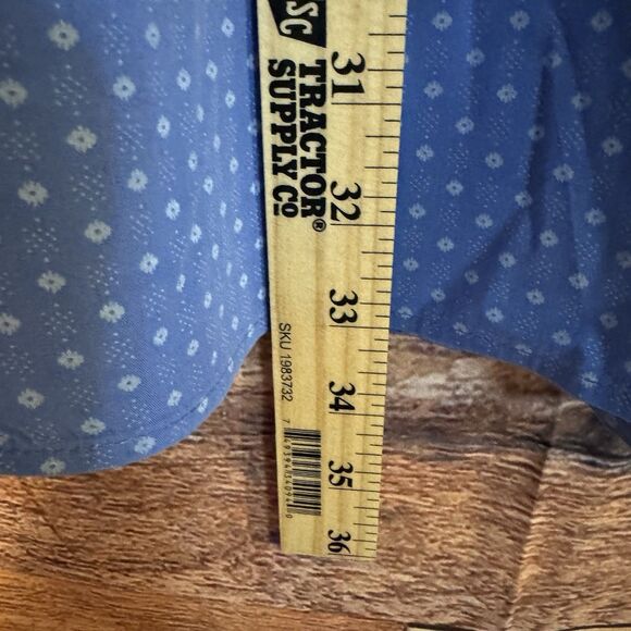 Panhandle Men's XXL Blue Dotted Button Down Long Sleeve Western Shirt Floral - Picture 5 of 10